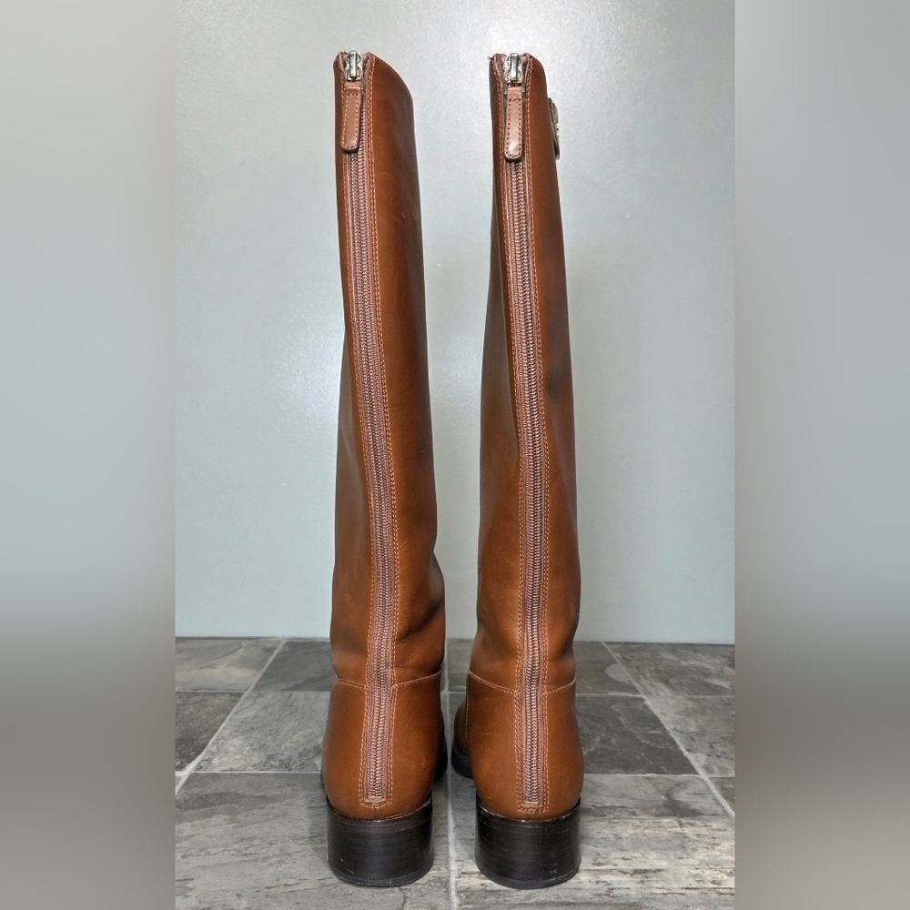 TORY BURCH SIDNEY LEATHER RIDING BOOTS. - Picture 6 of 12